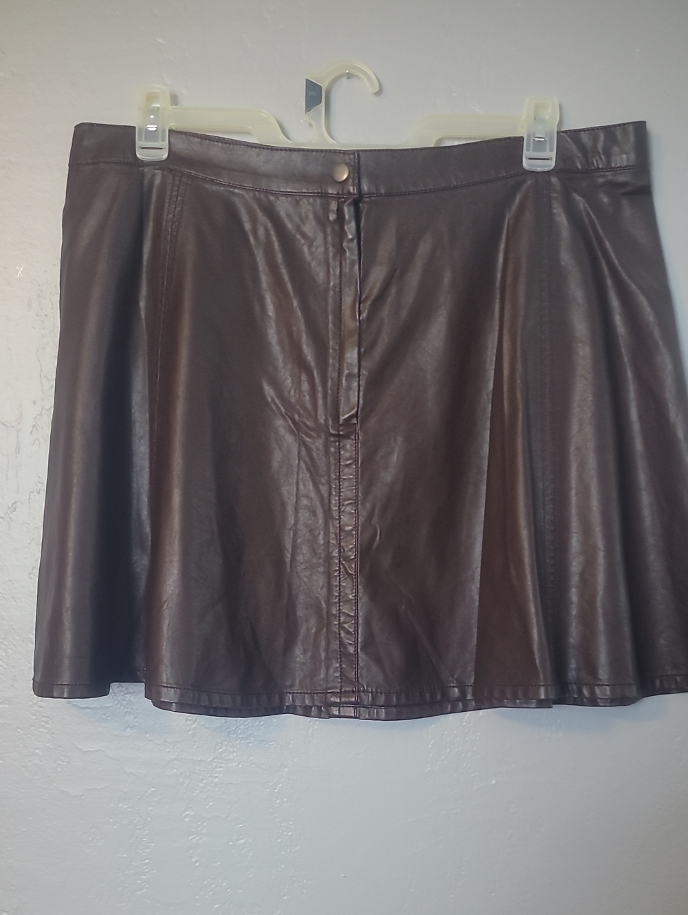 Women’s Faux Leather Brown A-Line Skirt